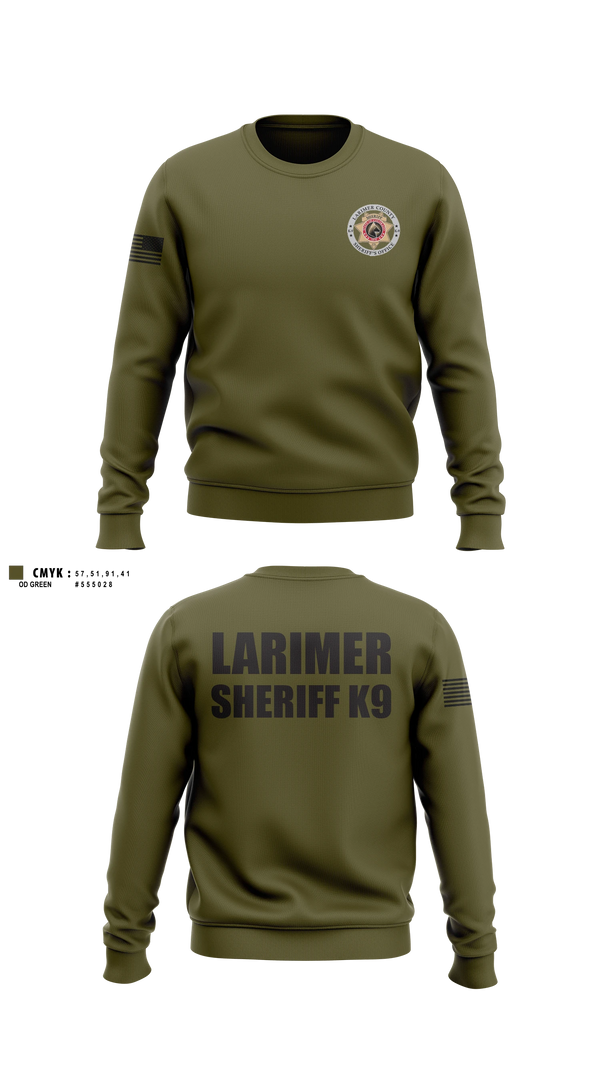 Crew Neck Sweatshirt, Larimer County Sheriff K9, Police, Teamtime, Team time, sublimation, custom sports apparel, team uniforms, spirit wear, spiritwear, sports uniforms, custom shirts, team store, custom team store, fundraiser sports, apparel fundraiser