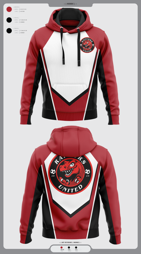 Hoodie, Raptors United, Men's Soccer, Teamtime, Team time, sublimation, custom sports apparel, team uniforms, spirit wear, spiritwear, sports uniforms, custom shirts, team store, custom team store, fundraiser sports, apparel fundraiser