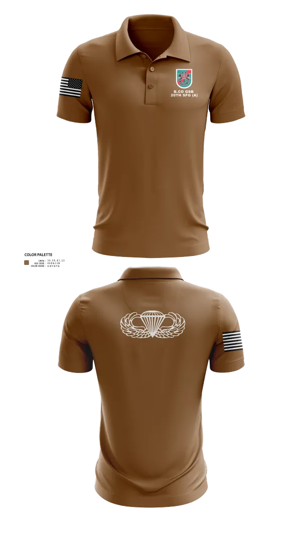 Short Sleeve Performance Polo, B.CO GSB 20th SFG(A), , Teamtime, Team time, sublimation, custom sports apparel, team uniforms, spirit wear, spiritwear, sports uniforms, custom shirts, team store, custom team store, fundraiser sports, apparel fundraiser