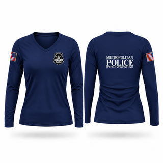 Womens Long Sleeve Vneck Shirt, Special Missions Unit, Police, Teamtime, Team time, sublimation, custom sports apparel, team uniforms, spirit wear, spiritwear, sports uniforms, custom shirts, team store, custom team store, fundraiser sports, apparel fundraiser