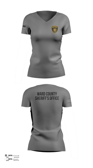 Womens Short Sleeve Vneck Shirt, Ward County Sheriff's Office, Police, Teamtime, Team time, sublimation, custom sports apparel, team uniforms, spirit wear, spiritwear, sports uniforms, custom shirts, team store, custom team store, fundraiser sports, apparel fundraiser