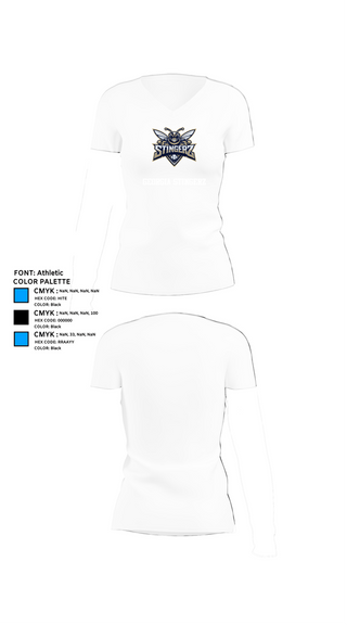Womens Short Sleeve Vneck Shirt, Georgia Stingerz, Baseball, Teamtime, Team time, sublimation, custom sports apparel, team uniforms, spirit wear, spiritwear, sports uniforms, custom shirts, team store, custom team store, fundraiser sports, apparel fundraiser