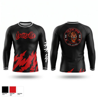 Long Sleeve Rash Guard Shirt, Team One Louisville Jiu Jitsu, , Teamtime, Team time, sublimation, custom sports apparel, team uniforms, spirit wear, spiritwear, sports uniforms, custom shirts, team store, custom team store, fundraiser sports, apparel fundraiser