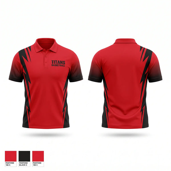 Short Sleeve Performance Polo, Titans Basketball, Men's Basketball, Teamtime, Team time, sublimation, custom sports apparel, team uniforms, spirit wear, spiritwear, sports uniforms, custom shirts, team store, custom team store, fundraiser sports, apparel fundraiser
