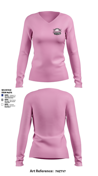 Womens Long Sleeve Vneck Shirt, Republic Sandlot Sisters, Softball, Teamtime, Team time, sublimation, custom sports apparel, team uniforms, spirit wear, spiritwear, sports uniforms, custom shirts, team store, custom team store, fundraiser sports, apparel fundraiser