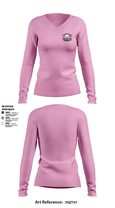 Republic Sandlot Sisters Women's Long Sleeve V-neck Shirt - 5