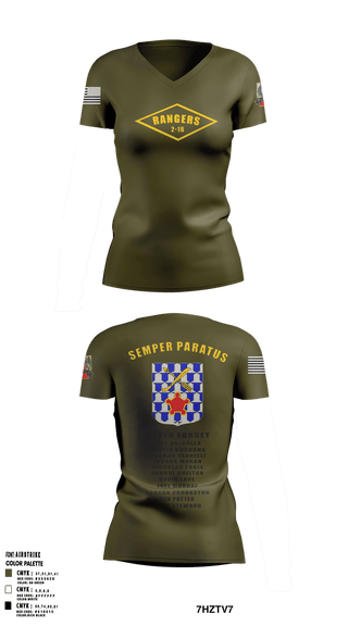 Womens Short Sleeve Vneck Shirt, 2-16 rangers, Army, Teamtime, Team time, sublimation, custom sports apparel, team uniforms, spirit wear, spiritwear, sports uniforms, custom shirts, team store, custom team store, fundraiser sports, apparel fundraiser