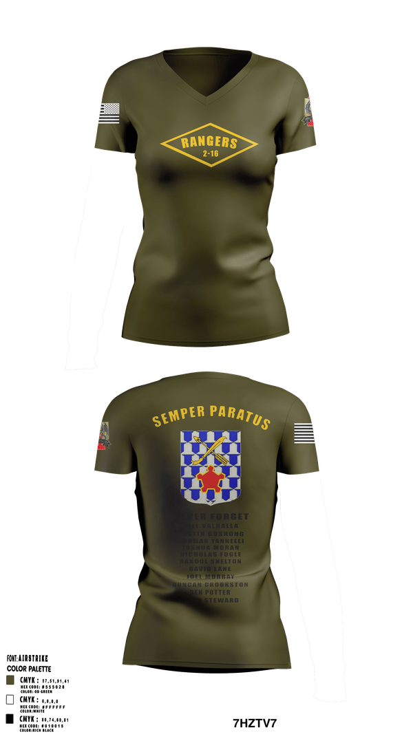 Womens Short Sleeve Vneck Shirt, 2-16 rangers, Army, Teamtime, Team time, sublimation, custom sports apparel, team uniforms, spirit wear, spiritwear, sports uniforms, custom shirts, team store, custom team store, fundraiser sports, apparel fundraiser