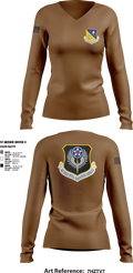 27 Cannon AFB Chapel 1217740 Women's Long Sleeve V-neck Shirt - 1