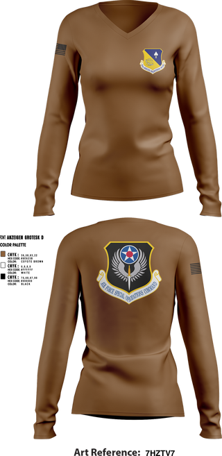 Womens Long Sleeve Vneck Shirt, 27 Cannon AFB Chapel, , Teamtime, Team time, sublimation, custom sports apparel, team uniforms, spirit wear, spiritwear, sports uniforms, custom shirts, team store, custom team store, fundraiser sports, apparel fundraiser