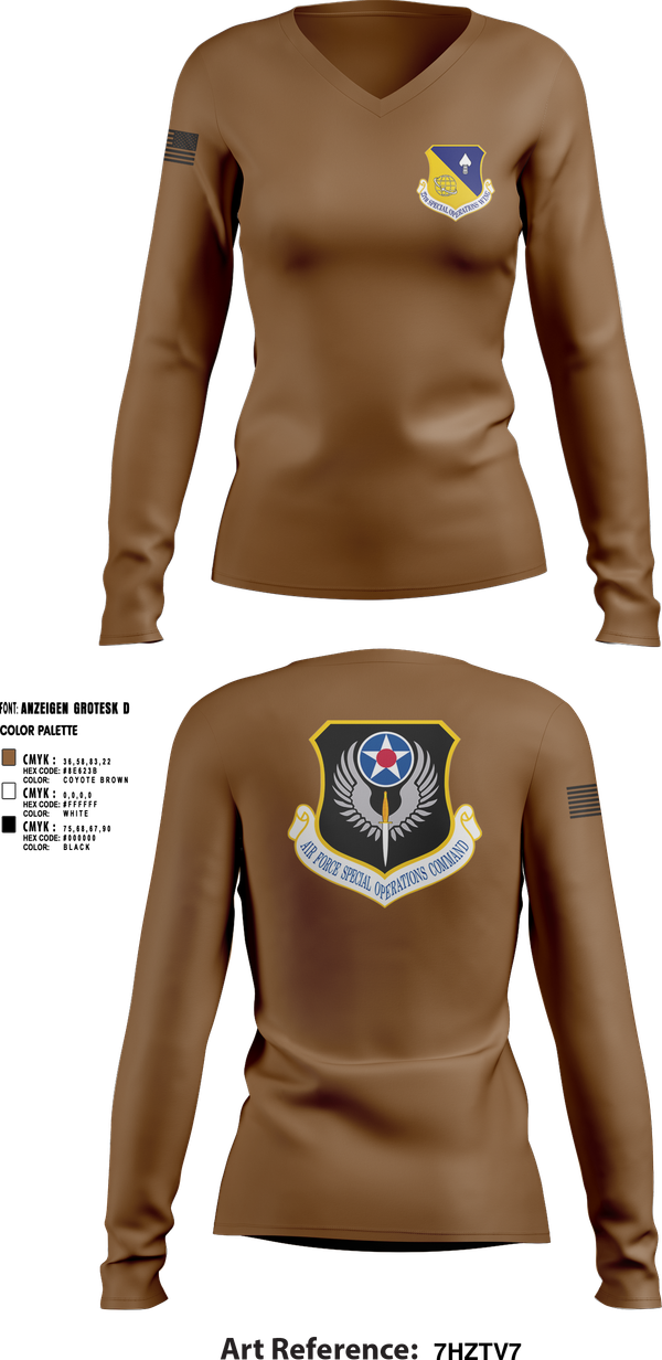 Womens Long Sleeve Vneck Shirt, 27 Cannon AFB Chapel, , Teamtime, Team time, sublimation, custom sports apparel, team uniforms, spirit wear, spiritwear, sports uniforms, custom shirts, team store, custom team store, fundraiser sports, apparel fundraiser
