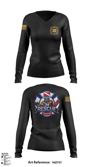 Women's Long Sleeve Vneck Shirt, Ripley vol. fire dept, Fire Department, Teamtime, Team time, sublimation, custom sports apparel, team uniforms, spirit wear, spiritwear, sports uniforms, custom shirts, team store, custom team store, fundraiser sports, apparel fundraiser