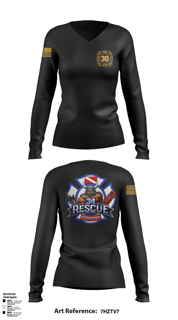 Women's Long Sleeve Vneck Shirt, Ripley vol. fire dept, Fire Department, Teamtime, Team time, sublimation, custom sports apparel, team uniforms, spirit wear, spiritwear, sports uniforms, custom shirts, team store, custom team store, fundraiser sports, apparel fundraiser