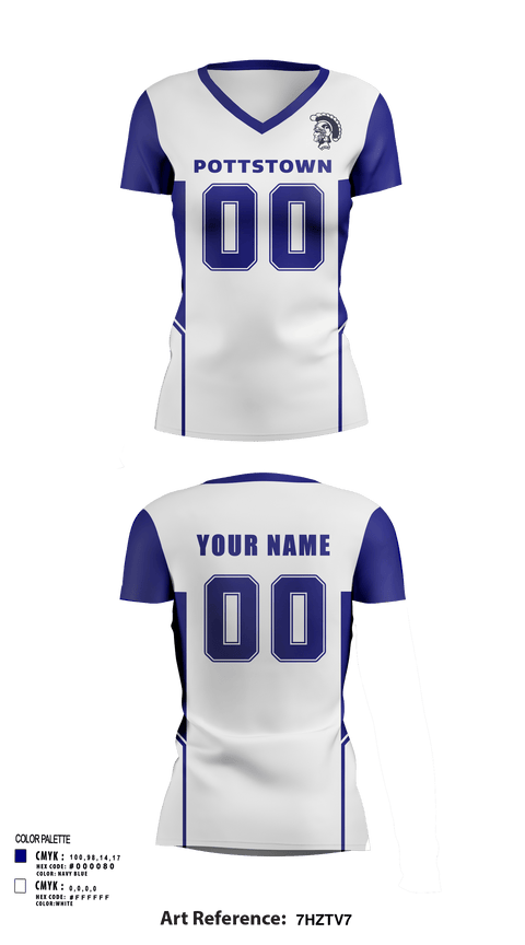 Women's Short Sleeve Vneck Shirt, Pottstown High School Volleyball, Women's Volleyball, Teamtime, Team time, sublimation, custom sports apparel, team uniforms, spirit wear, spiritwear, sports uniforms, custom shirts, team store, custom team store, fundraiser sports, apparel fundraiser