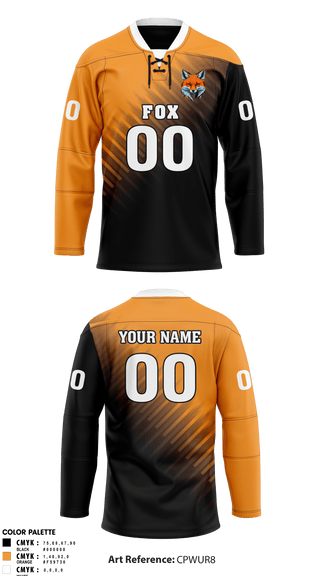 Hockey Jersey, Fox, Ice Hockey, Teamtime, Team time, sublimation, custom sports apparel, team uniforms, spirit wear, spiritwear, sports uniforms, custom shirts, team store, custom team store, fundraiser sports, apparel fundraiser