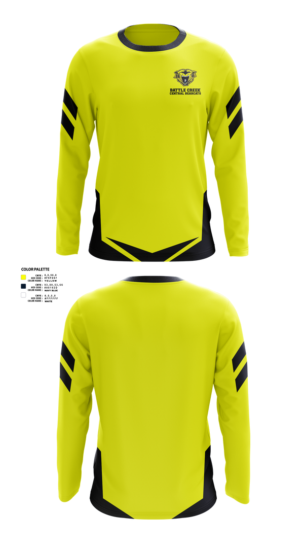 Long Sleeve Performance Shirt, Battle Creek Central Bearcats Flag Football, Track & Field, Teamtime, Team time, sublimation, custom sports apparel, team uniforms, spirit wear, spiritwear, sports uniforms, custom shirts, team store, custom team store, fundraiser sports, apparel fundraiser