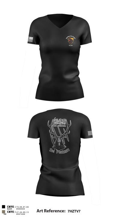 3rd Platoon 72140554 Women's Short Sleeve V-neck Shirt - 8