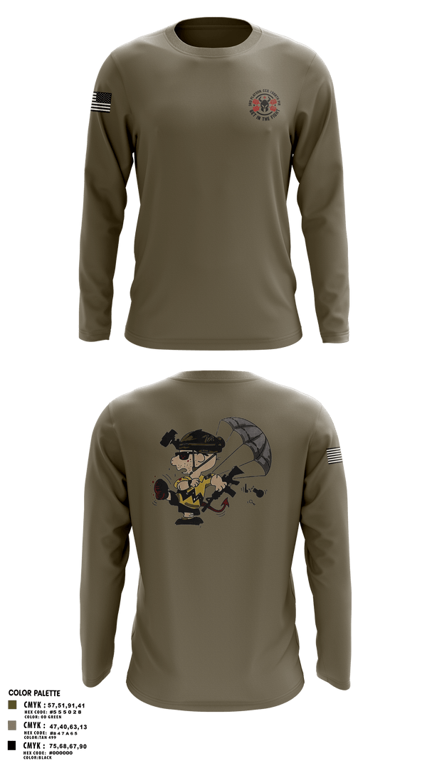 Long Sleeve Performance Polo, 3rd Platoon, CCo, 1-508th PIR, , Teamtime, Team time, sublimation, custom sports apparel, team uniforms, spirit wear, spiritwear, sports uniforms, custom shirts, team store, custom team store, fundraiser sports, apparel fundraiser