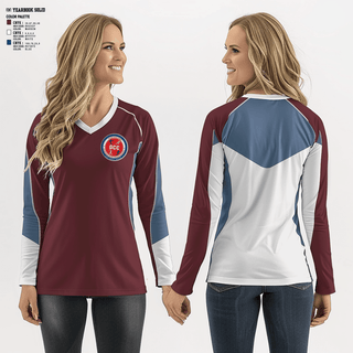 Women's Long Sleeve Vneck Shirt, Games Committee Chairperson, Track & Field, Teamtime, Team time, sublimation, custom sports apparel, team uniforms, spirit wear, spiritwear, sports uniforms, custom shirts, team store, custom team store, fundraiser sports, apparel fundraiser