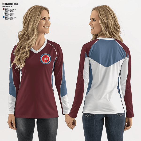 Women's Long Sleeve Vneck Shirt, Games Committee Chairperson, Track & Field, Teamtime, Team time, sublimation, custom sports apparel, team uniforms, spirit wear, spiritwear, sports uniforms, custom shirts, team store, custom team store, fundraiser sports, apparel fundraiser