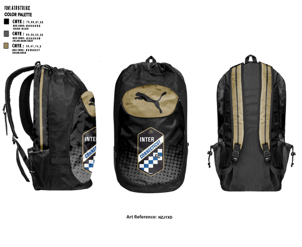 Gear Bag, Inter Connecticut, Men's Soccer, Teamtime, Team time, sublimation, custom sports apparel, team uniforms, spirit wear, spiritwear, sports uniforms, custom shirts, team store, custom team store, fundraiser sports, apparel fundraiser