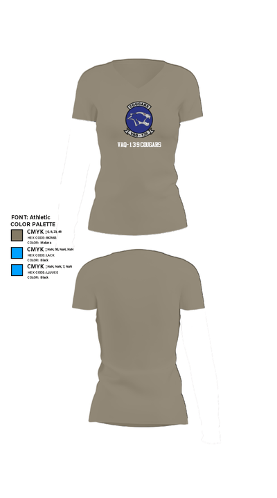 VAQ-139 Cougars 17202131 Women's Short Sleeve V-neck Shirt - 61