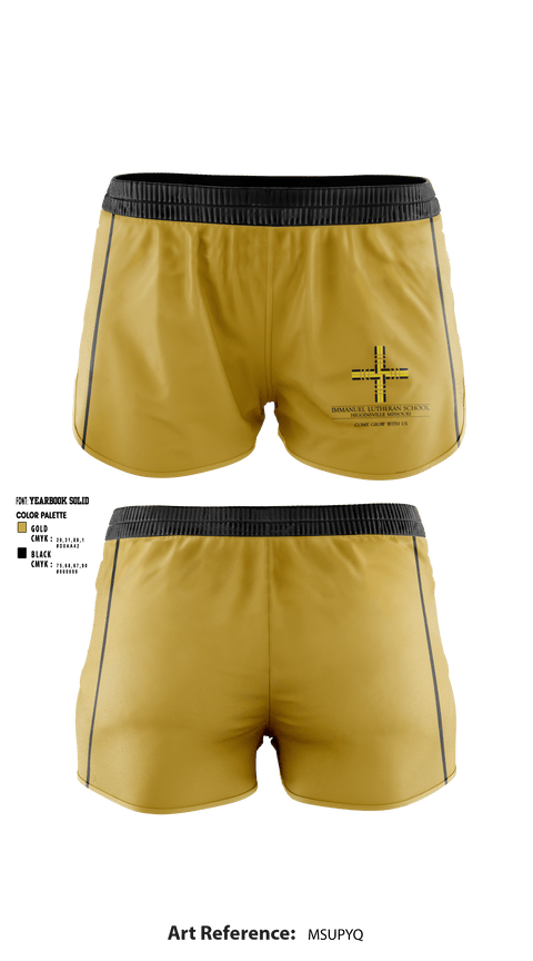 Women's Shorts, Immanuel Lutheran School, Spirit Store, Teamtime, Team time, sublimation, custom sports apparel, team uniforms, spirit wear, spiritwear, sports uniforms, custom shirts, team store, custom team store, fundraiser sports, apparel fundraiser