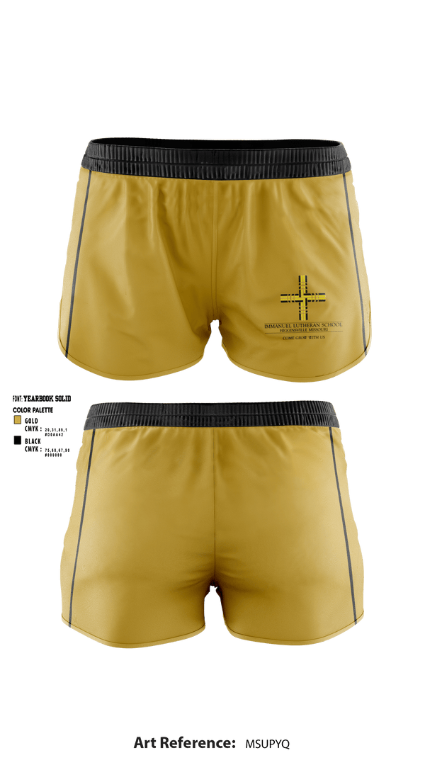 Women's Shorts, Immanuel Lutheran School, Spirit Store, Teamtime, Team time, sublimation, custom sports apparel, team uniforms, spirit wear, spiritwear, sports uniforms, custom shirts, team store, custom team store, fundraiser sports, apparel fundraiser