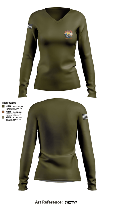 SKIVVY NINE 90981847 Women's Long Sleeve V-neck Shirt - 1