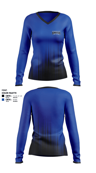 Women's Long Sleeve Vneck Shirt, East Montgomery County Sports Association, Spirit Store, Teamtime, Team time, sublimation, custom sports apparel, team uniforms, spirit wear, spiritwear, sports uniforms, custom shirts, team store, custom team store, fundraiser sports, apparel fundraiser