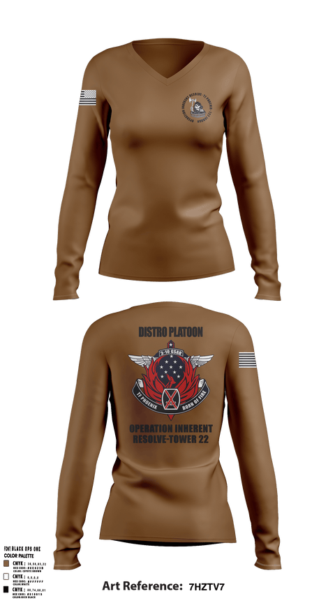 Women's Long Sleeve Vneck Shirt, Eco 3-10 GSAB, Army, Teamtime, Team time, sublimation, custom sports apparel, team uniforms, spirit wear, spiritwear, sports uniforms, custom shirts, team store, custom team store, fundraiser sports, apparel fundraiser