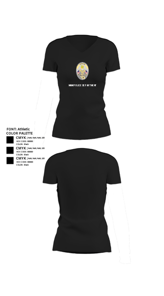 Women's Short Sleeve Vneck Shirt, Miami Police Department, Police, Teamtime, Team time, sublimation, custom sports apparel, team uniforms, spirit wear, spiritwear, sports uniforms, custom shirts, team store, custom team store, fundraiser sports, apparel fundraiser