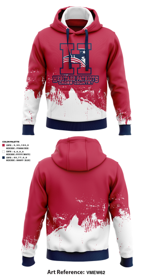 Hoodie, Heritage Patriots Cross Country, Cross Country, Teamtime, Team time, sublimation, custom sports apparel, team uniforms, spirit wear, spiritwear, sports uniforms, custom shirts, team store, custom team store, fundraiser sports, apparel fundraiser