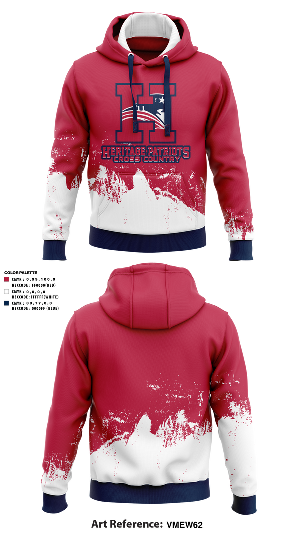 Hoodie, Heritage Patriots Cross Country, Cross Country, Teamtime, Team time, sublimation, custom sports apparel, team uniforms, spirit wear, spiritwear, sports uniforms, custom shirts, team store, custom team store, fundraiser sports, apparel fundraiser