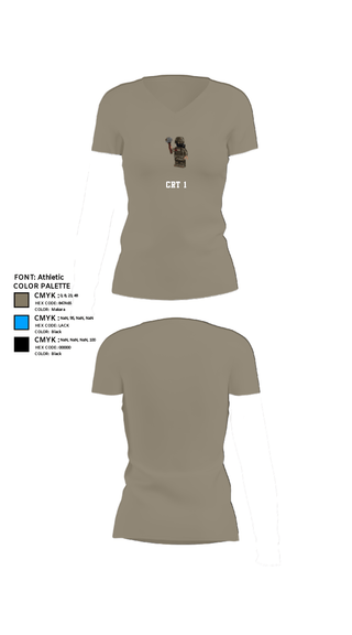 Women's Short Sleeve Vneck Shirt, CRT 1, Army, Teamtime, Team time, sublimation, custom sports apparel, team uniforms, spirit wear, spiritwear, sports uniforms, custom shirts, team store, custom team store, fundraiser sports, apparel fundraiser