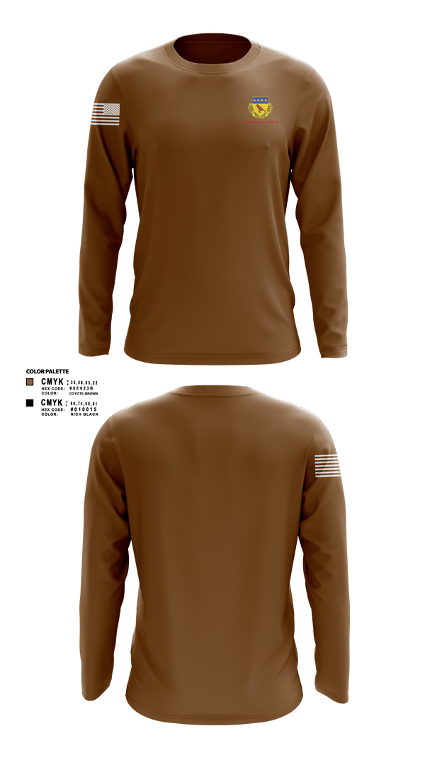Long Sleeve Performance Shirt, Alpha BTRY 2/138th FA, National Guard, Teamtime, Team time, sublimation, custom sports apparel, team uniforms, spirit wear, spiritwear, sports uniforms, custom shirts, team store, custom team store, fundraiser sports, apparel fundraiser