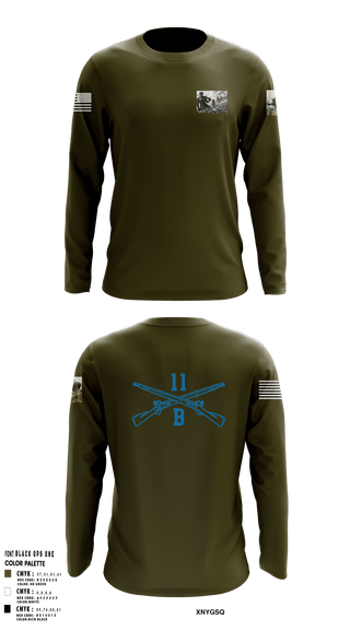 Long Sleeve Performance Shirt, 218th Maneuver brigade11 bravo infantry, National Guard, Teamtime, Team time, sublimation, custom sports apparel, team uniforms, spirit wear, spiritwear, sports uniforms, custom shirts, team store, custom team store, fundraiser sports, apparel fundraiser