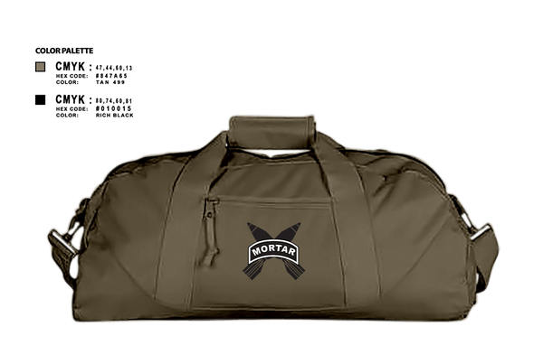 Duffle Bag, Mortars, Army, Teamtime, Team time, sublimation, custom sports apparel, team uniforms, spirit wear, spiritwear, sports uniforms, custom shirts, team store, custom team store, fundraiser sports, apparel fundraiser