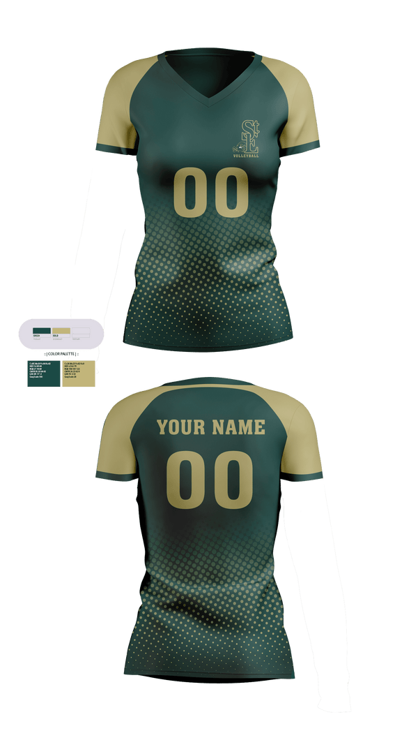 Women's Short Sleeve Vneck Shirt, Saint Edward High School Volleyball, Women's Volleyball, Teamtime, Team time, sublimation, custom sports apparel, team uniforms, spirit wear, spiritwear, sports uniforms, custom shirts, team store, custom team store, fundraiser sports, apparel fundraiser