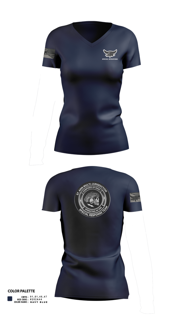 Women's Short Sleeve Vneck Shirt, St. Ann SRT, , Teamtime, Team time, sublimation, custom sports apparel, team uniforms, spirit wear, spiritwear, sports uniforms, custom shirts, team store, custom team store, fundraiser sports, apparel fundraiser