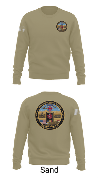 Crew Neck Sweatshirt, 387th Medical Logistics Company, Army, Teamtime, Team time, sublimation, custom sports apparel, team uniforms, spirit wear, spiritwear, sports uniforms, custom shirts, team store, custom team store, fundraiser sports, apparel fundraiser