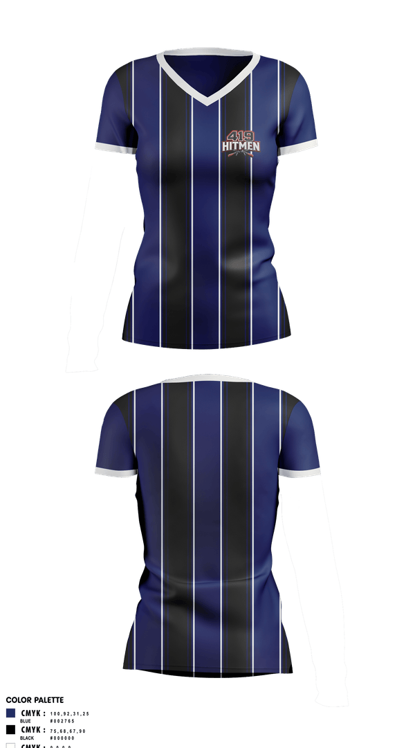 Womens Short Sleeve Vneck Shirt, 419 hitmen, Softball, Teamtime, Team time, sublimation, custom sports apparel, team uniforms, spirit wear, spiritwear, sports uniforms, custom shirts, team store, custom team store, fundraiser sports, apparel fundraiser