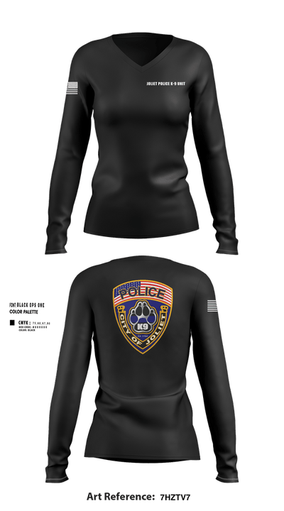 Joliet Police K-9 Unit 79217416 Women's Long Sleeve V-neck Shirt - 2