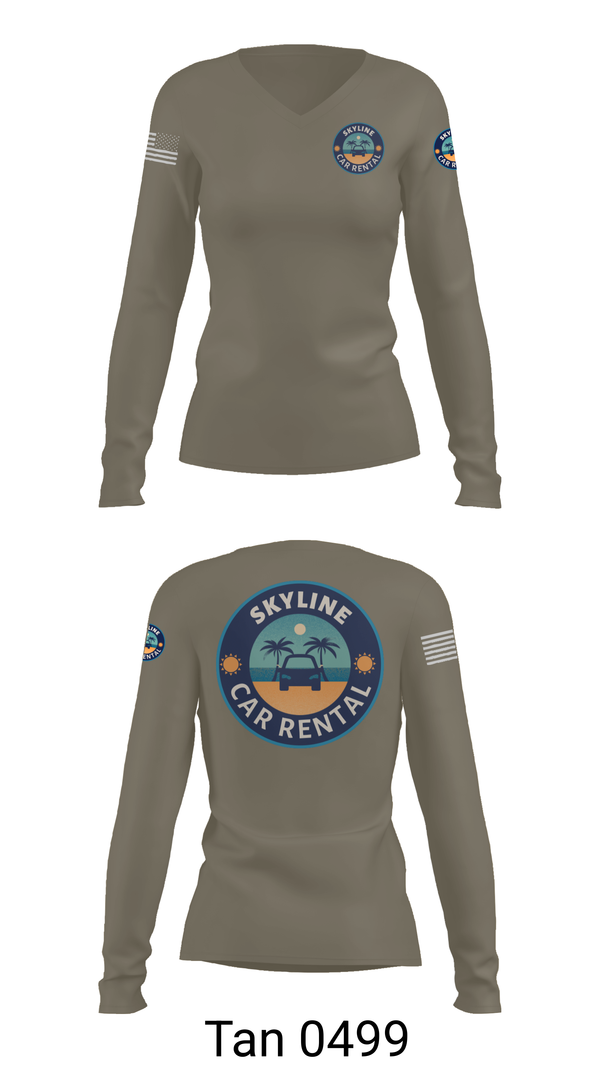 Womens Long Sleeve Vneck Shirt, Skyline Car Rental, Men's Basketball, Teamtime, Team time, sublimation, custom sports apparel, team uniforms, spirit wear, spiritwear, sports uniforms, custom shirts, team store, custom team store, fundraiser sports, apparel fundraiser