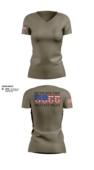Womens Short Sleeve Vneck Shirt, Sector New York Security Forces, Coast Guard, Teamtime, Team time, sublimation, custom sports apparel, team uniforms, spirit wear, spiritwear, sports uniforms, custom shirts, team store, custom team store, fundraiser sports, apparel fundraiser