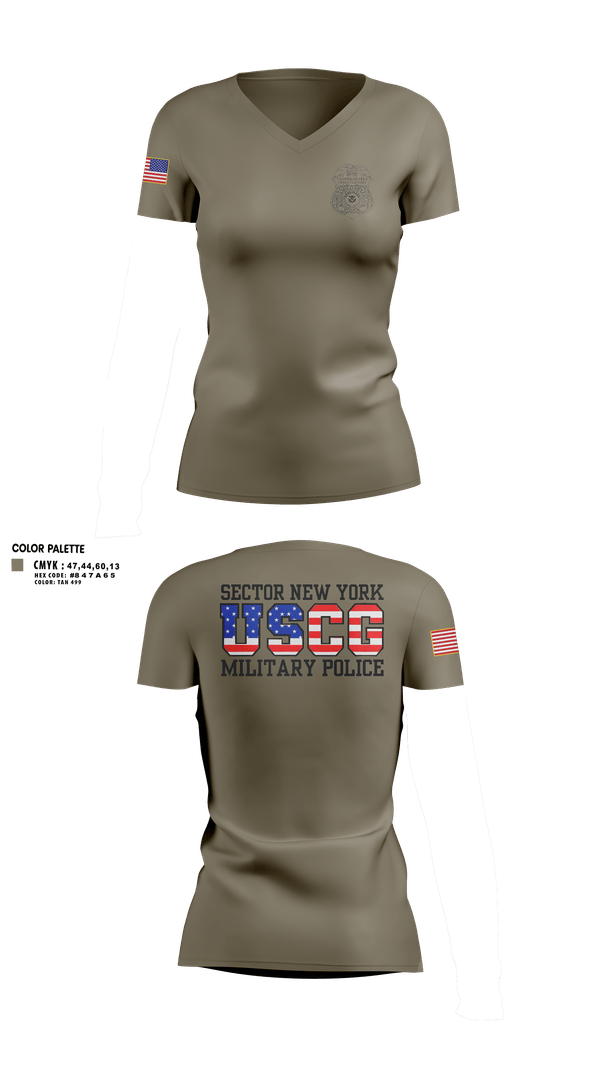 Womens Short Sleeve Vneck Shirt, Sector New York Security Forces, Coast Guard, Teamtime, Team time, sublimation, custom sports apparel, team uniforms, spirit wear, spiritwear, sports uniforms, custom shirts, team store, custom team store, fundraiser sports, apparel fundraiser