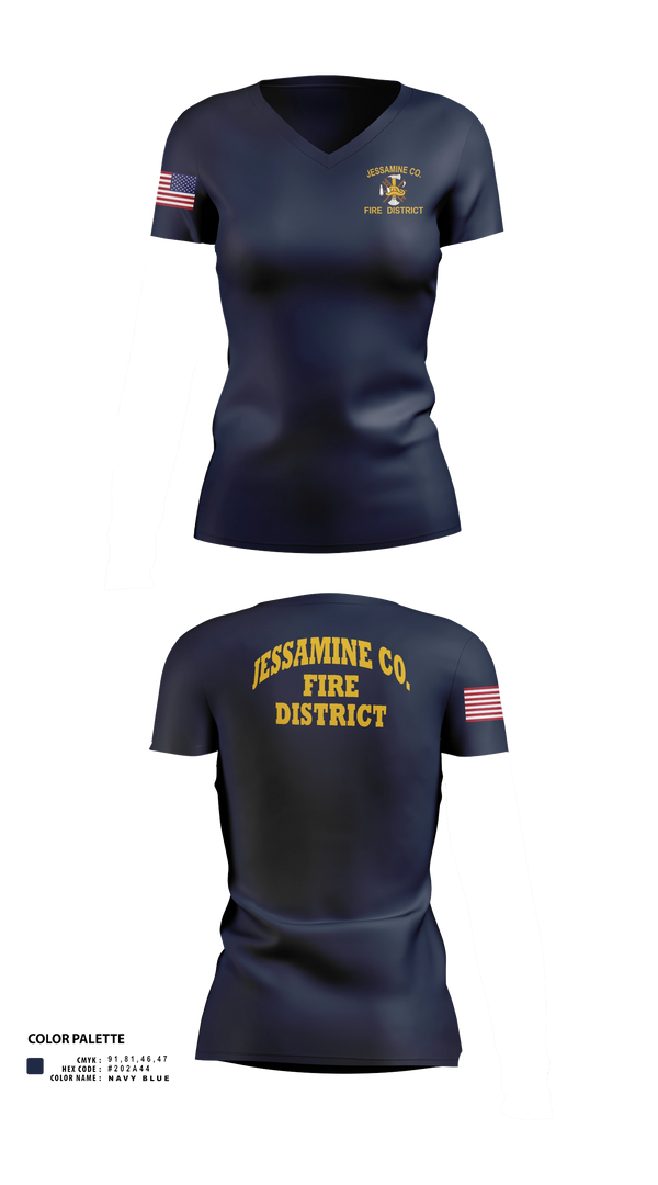 Womens Short Sleeve Vneck Shirt, Jessamine county fire, Fire Department, Teamtime, Team time, sublimation, custom sports apparel, team uniforms, spirit wear, spiritwear, sports uniforms, custom shirts, team store, custom team store, fundraiser sports, apparel fundraiser