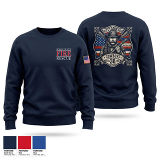 Crew Neck Sweatshirt, Cottonwood Cowboys, Fire Department, Teamtime, Team time, sublimation, custom sports apparel, team uniforms, spirit wear, spiritwear, sports uniforms, custom shirts, team store, custom team store, fundraiser sports, apparel fundraiser
