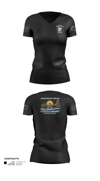 Womens Short Sleeve Vneck Shirt, Cincinnati Police Marine Patrol, Police, Teamtime, Team time, sublimation, custom sports apparel, team uniforms, spirit wear, spiritwear, sports uniforms, custom shirts, team store, custom team store, fundraiser sports, apparel fundraiser