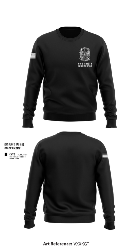 Crew Neck Sweatshirt, C Co 1-210th Crusaders, Army, Teamtime, Team time, sublimation, custom sports apparel, team uniforms, spirit wear, spiritwear, sports uniforms, custom shirts, team store, custom team store, fundraiser sports, apparel fundraiser